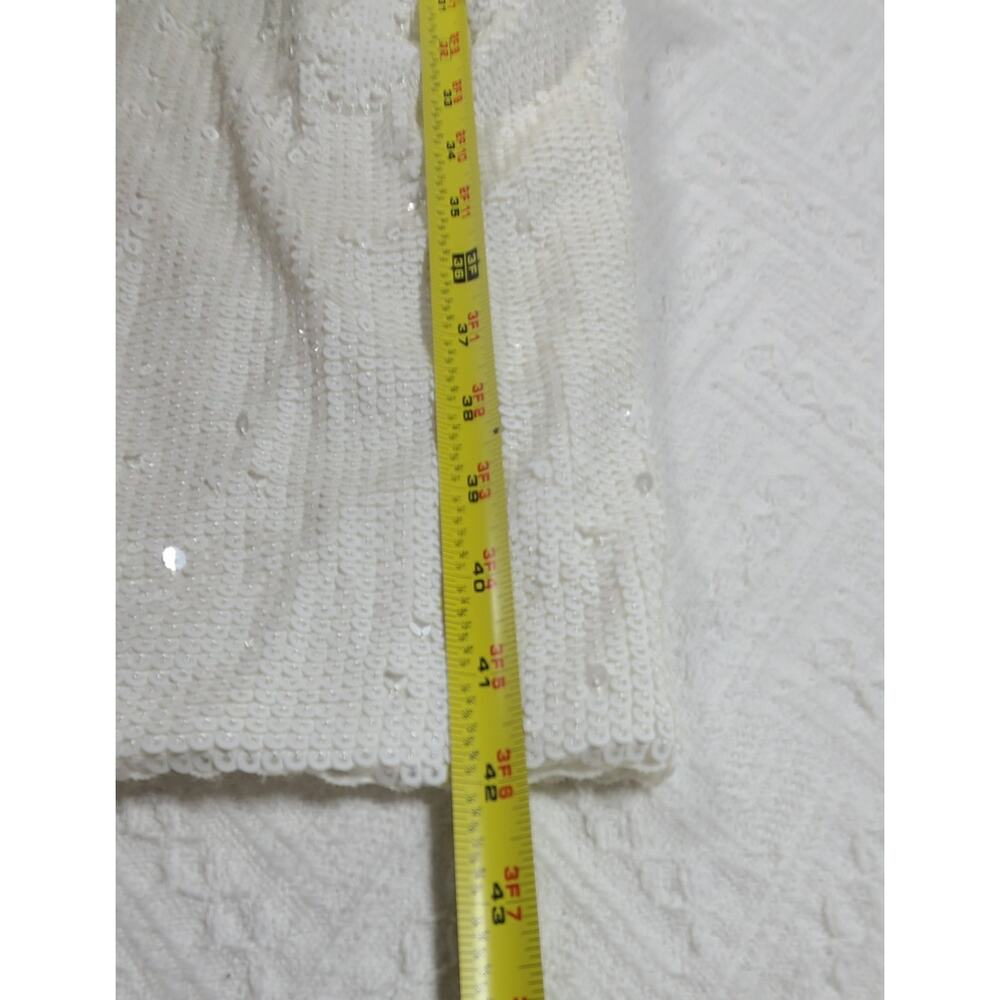 Dress the Population women's Emery white sequin midi dress Size XS graduation - Picture 6 of 12